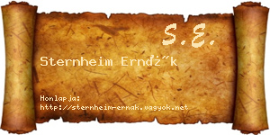 Sternheim Ernák névjegykártya